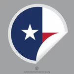 Peeling sticker with flag of Texas