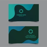 Шаблон зеленой синей визитной карточки