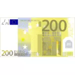 Dvě stě eura Poznámka: Vektor Klipart
