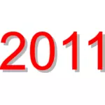 2011 red sign vector clip art