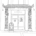 Restaurant entrance vector drawing