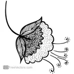Hand-drawn blooming flower