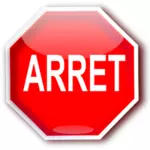 Roadsign Quebec per disegno vettoriale di interrompere (ARRET)