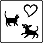 Câini permis hotel semn grafică vectorială