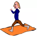 Vector image of cartoon character exercising