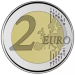Vector graphics of two euro coin