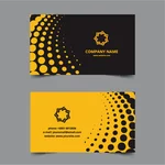 Cartes de visite de conception noires et jaunes