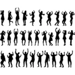 Happy people silhouette