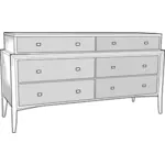 Vector illustration of retro style chest of drawers