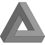 Ilustraţie vectorială triunghi imposibil în tonuri de gri