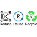 Vector image of recycling labels