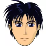 Anime-Junge mit schwarzen Haaren