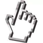 3D grijswaarden handcursor