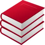Vector afbeelding van drie rode boeken