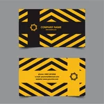 Business card template yellow black