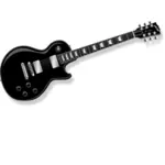 Black and silver electric guitar vector clip art