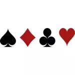 矢量绘图在一副扑克牌中的四种花色