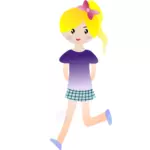 امرأة أصغر سنا الركض ناقلات الرسومات