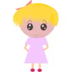 Cartoon blond meisje vector afbeelding