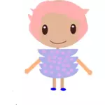 Kind mit rosa Haaren