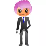 Suited dude with violet hair