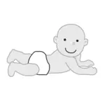 Vector image of baby crawling