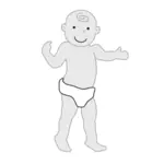 Baby står upp vektor illustration