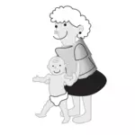 Ibu memegang bayi vektor gambar