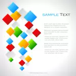 Hintergrund mit Text und farbigen Quadraten