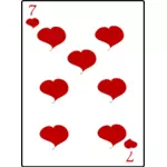 שבעה קלף משחק לבבות גרפיקה וקטורית
