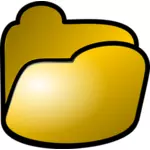 Immagine di vettore dell'icona di web cartella Deposito giallo splendente