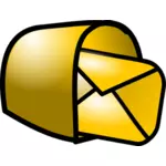 Illustrazione vettoriale di postbox marrone lucido