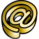 Vektor ClipArt-bilder av guld glänsande mail tecken