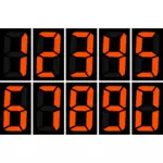 Orange siffror på displayen