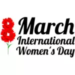 Ilustración de la mujer internacional del 8 de marzo día etiqueta vector