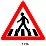 Desenho de vetor de sinal de alerta de tráfego de passagem para pedestres