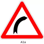 Right hand curve sign