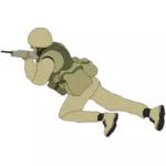 Crawling Soldier Vector