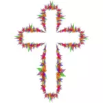 Flores abstractas en una cruz