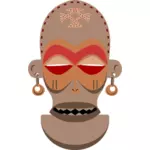 Vector image of Chokwe African mask