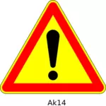 Vektorové kreslení z nebezpečí napřed trojúhelníkové dočasné dopravní značka
