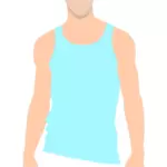 Vector clip art of top of male body with a vest on