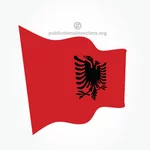 Vettore di bandiera albanese ondulata