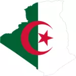 Mapa de bandeira de Argélia