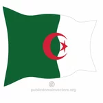 Bendera Aljazair bergelombang vektor
