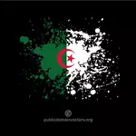 Ink spatter with flag of Algeria