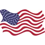 Amerikansk flagg i en vind