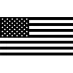 Black and white American Flag