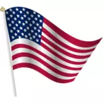 미국 국기를 흔들며