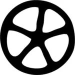 Vector graphics of freehand drawing of a car wheel